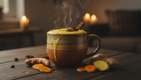 Golden milk benefits turmeric latte cup