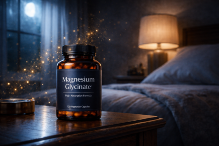 Magnesium Glycinate benefits for sleep and anxiety bottle