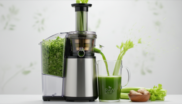 Making fresh celery juice at home