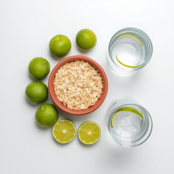 Woman holding Oatzempic weight loss drink showing healthy fit body results