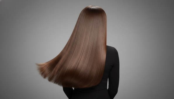 Shiny hair results from using rice water rinse