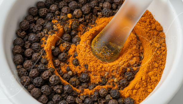 Turmeric and black pepper for curcumin absorption