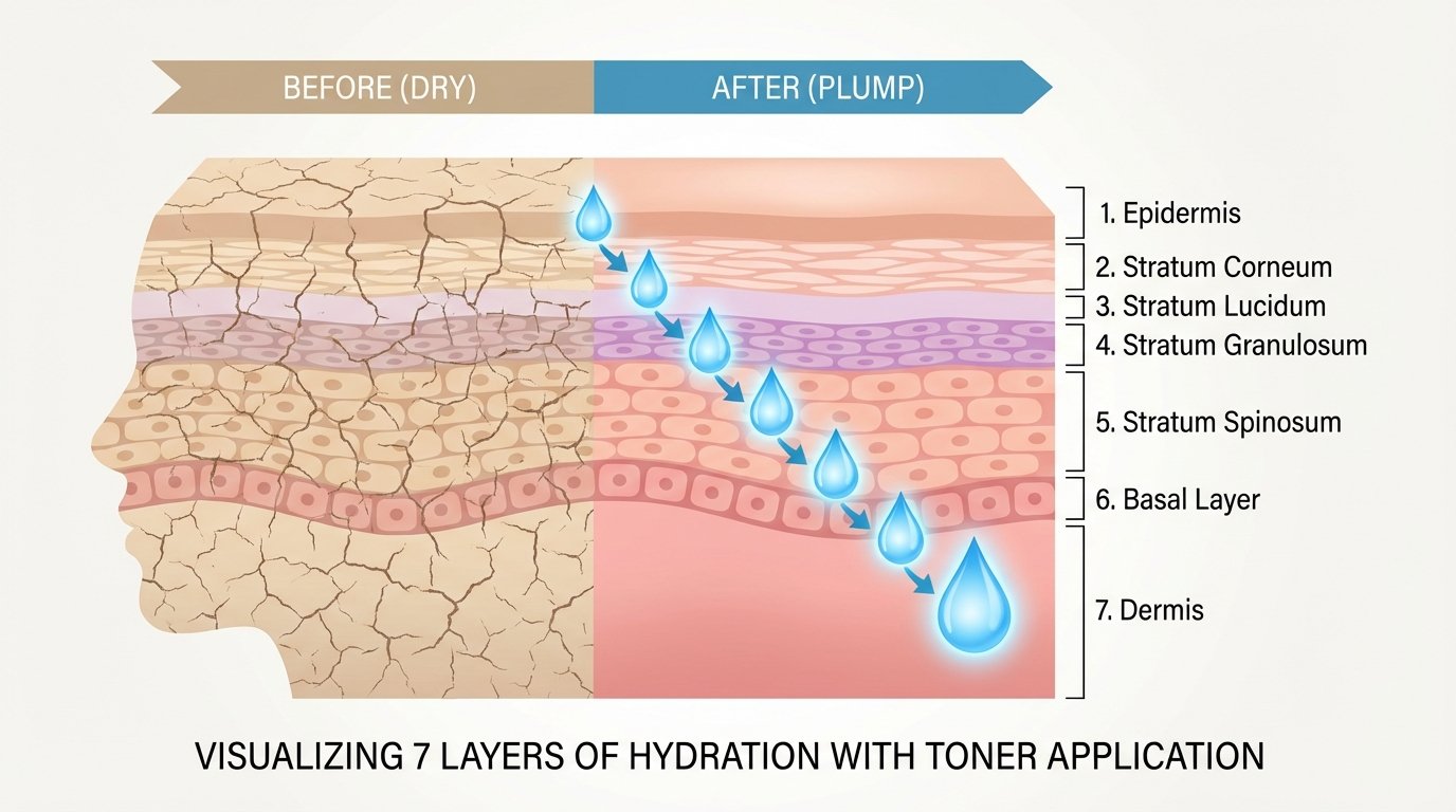 How the 7 skin method uses rice toner for deep hydration