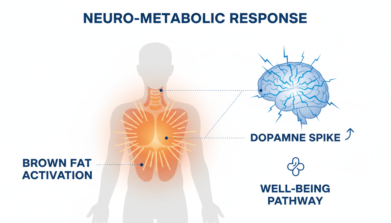 Man experiencing cold plunge benefits for mental health