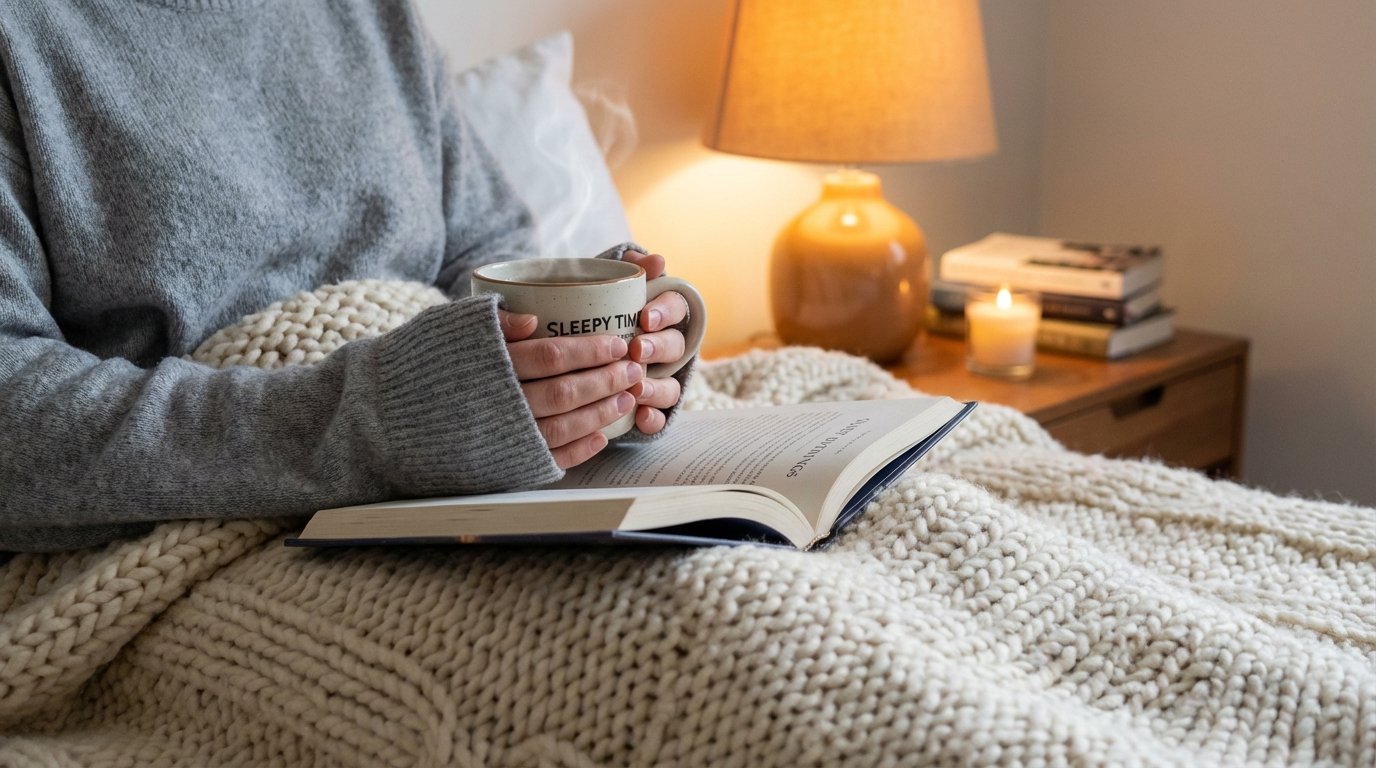 Drinking banana tea for sleep bedtime routine