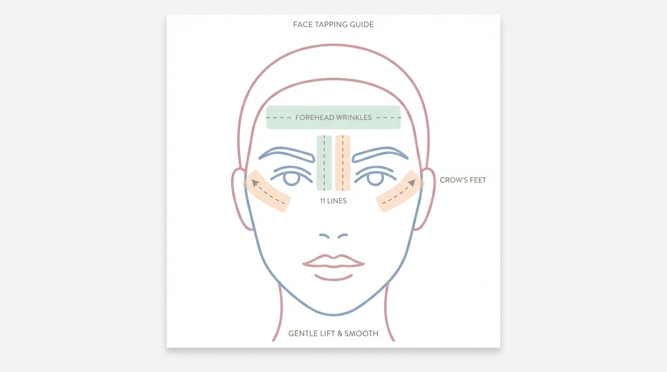 Where to place face tape for wrinkles diagram