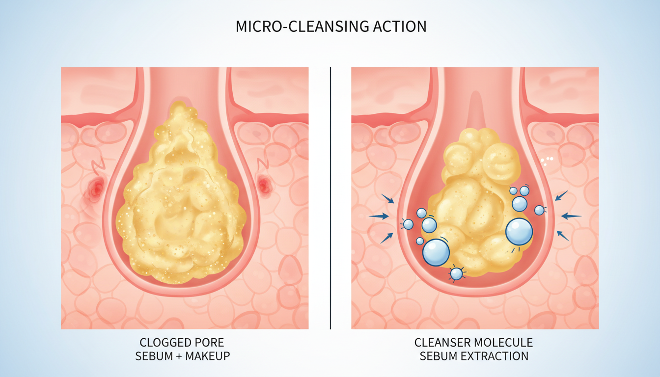 Science of oil cleansing dissolving sebum in pores
