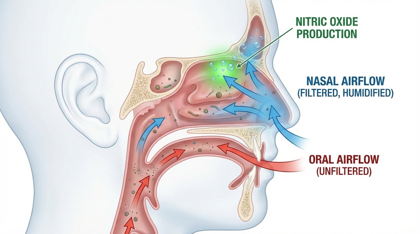 Science of nasal breathing vs mouth breathing