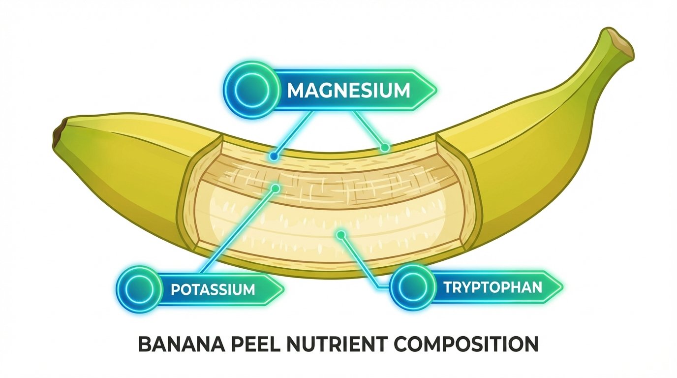 Nutrients in banana peel tea like magnesium and potassium