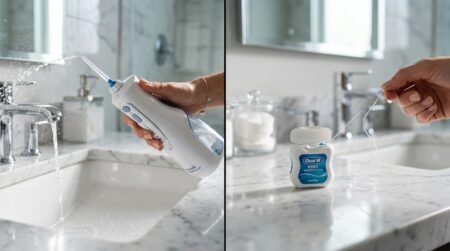 Water flosser vs string floss comparison for gum health